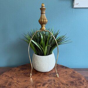 Vintage Brass Lamp Harp With Ornate Finial 1990's